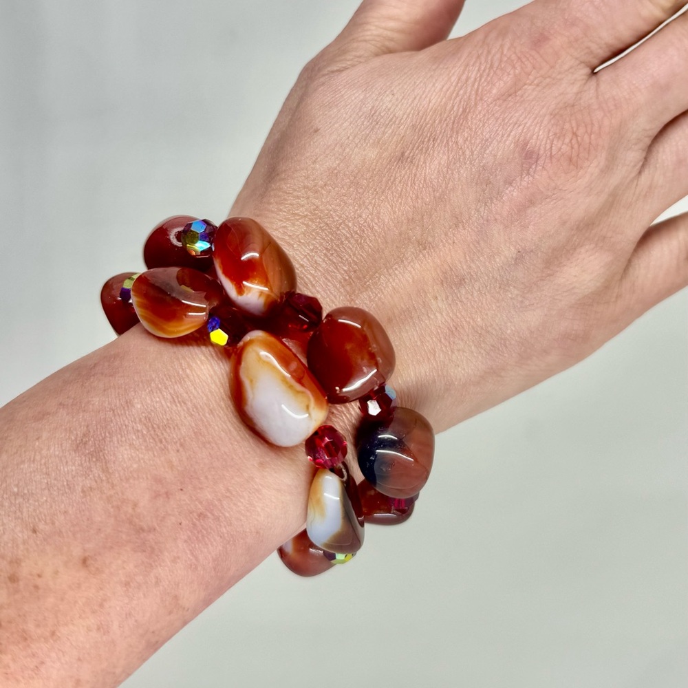 Vintage Mookaite Jasper Bracelet Set